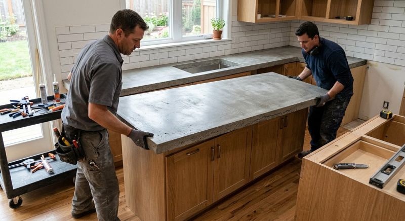 Cement Countertop Installation in Sonoma County, CA