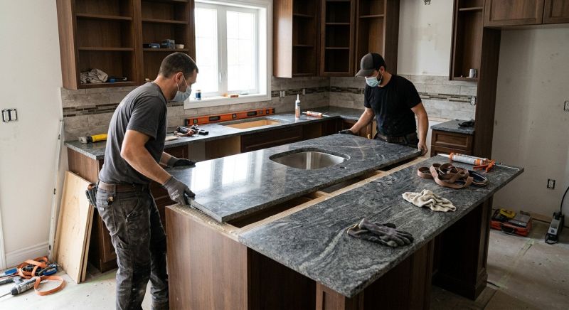 Granite Slab Installation in Roseville, CA